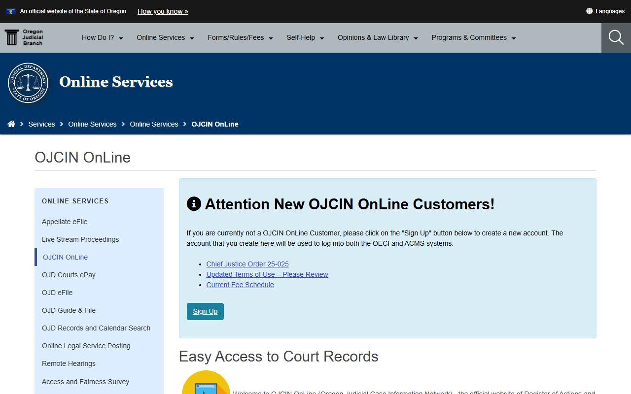 Harney County court records OJCIN paid record access