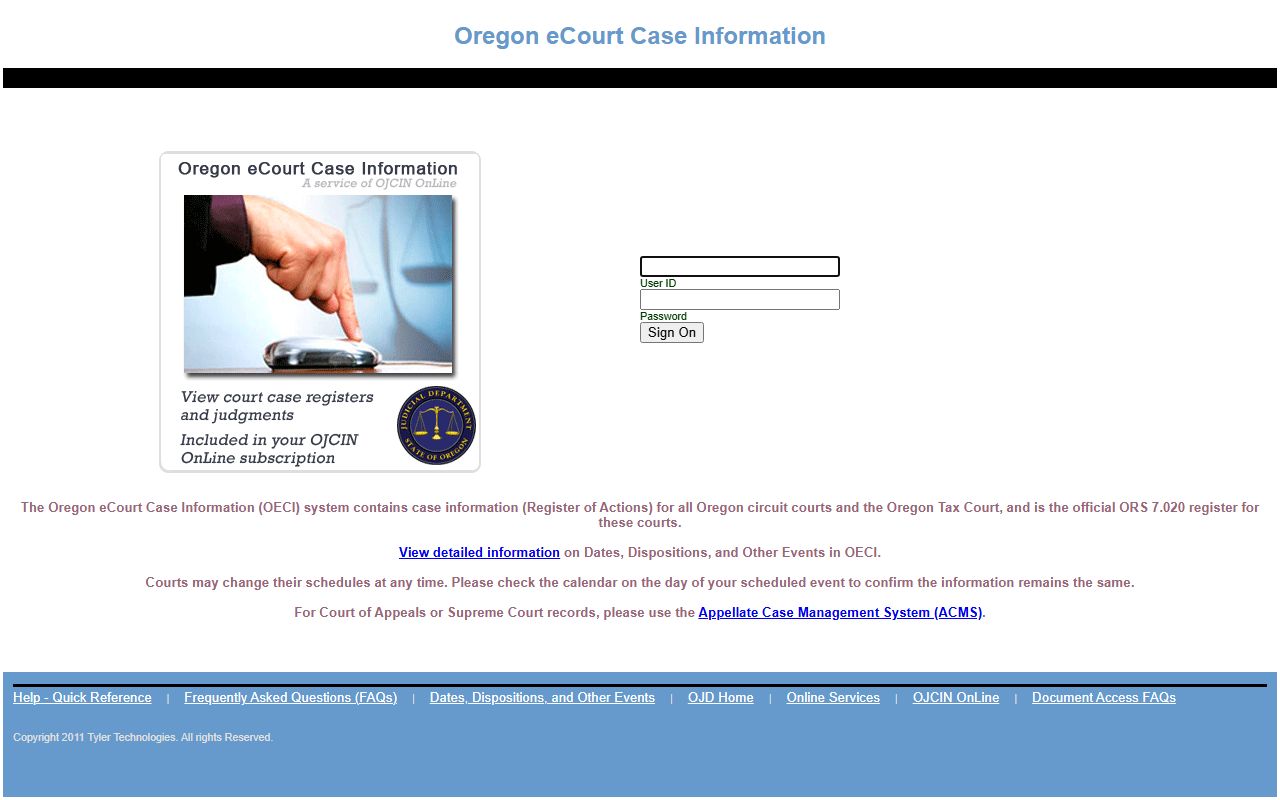 Harney County court records OECI and OJCIN login