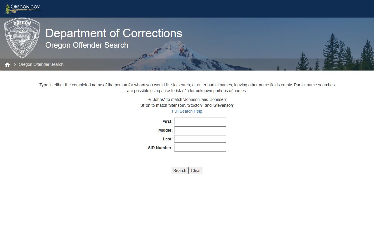 Oregon DOC offender search for Harney County state custody lookup